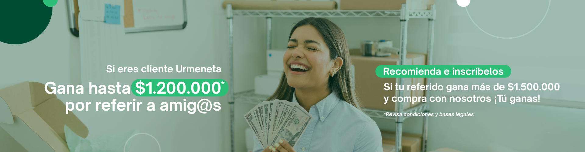 Si eres cliente Urmeneta, gana hasta $1.200.000 por referir a amigos